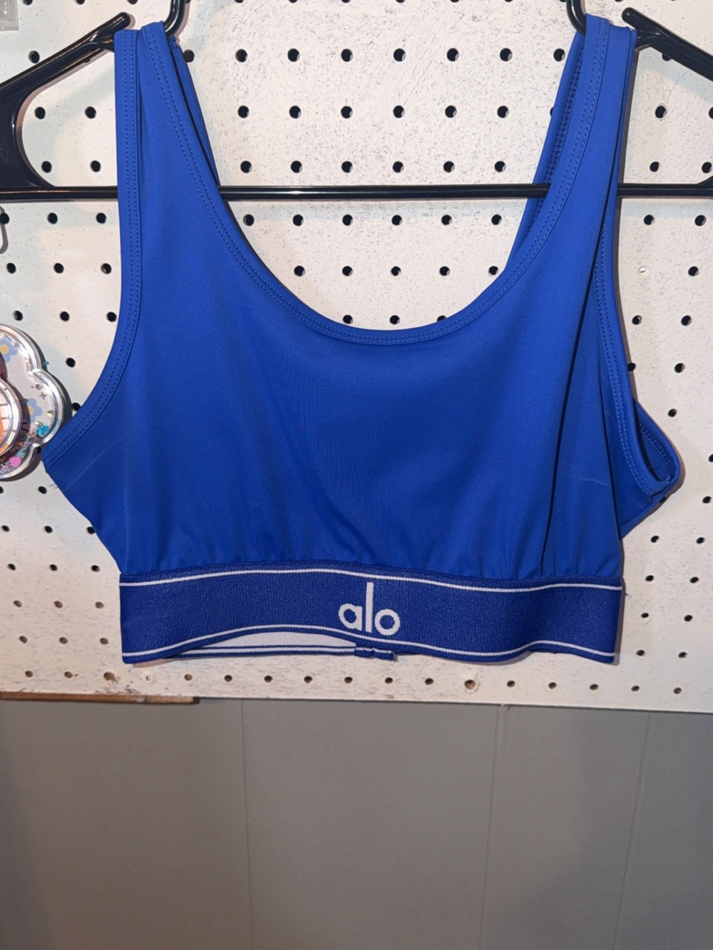 ALO Yoga Royal Blue Scoop Sports Bra with Branded Elastic Band